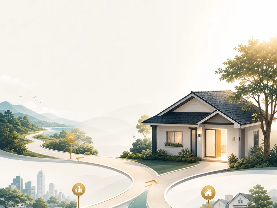 ภาพประกอบบ้านและทางเลือกหลายเส้นทางสำหรับเคสตัวอย่างของ HomeExit ภาพที่ 1